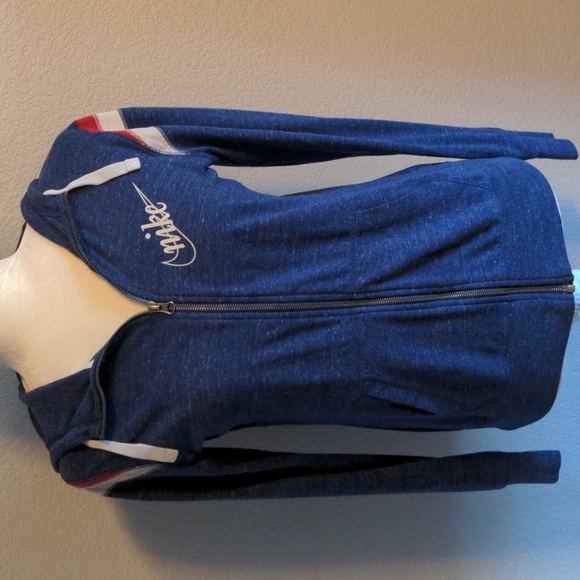 Nike Tops - Vintage Old School Style Nike Full Zip Lightweight Hoodie Red, White, and Blue